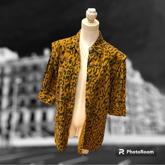 Animal Print Denim Long Jacket/Dress - L NWOT - Picture 7 of 11